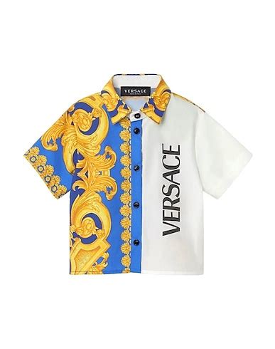 camicia a maniche corte con logo versace|versace camicie uomo.